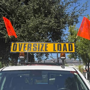 Pilot Car Rack with Signs & Lights - WCS Permits & Pilot Cars